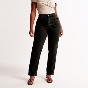 Abercrombie & Fitch Curve Love Ultra High Rise Ankle Straight Jean